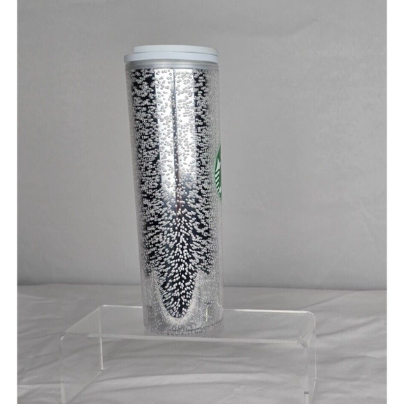 Starbucks Tumbler Platinum Bubbles White 2020 Acrylic 16oz New - Picture 6 of 7